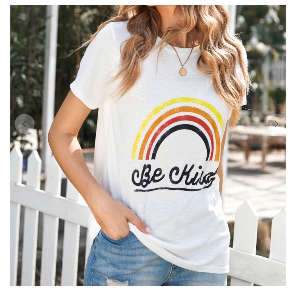 Rainbow 🌈 Letter Print Tee - Picture 2 of 4